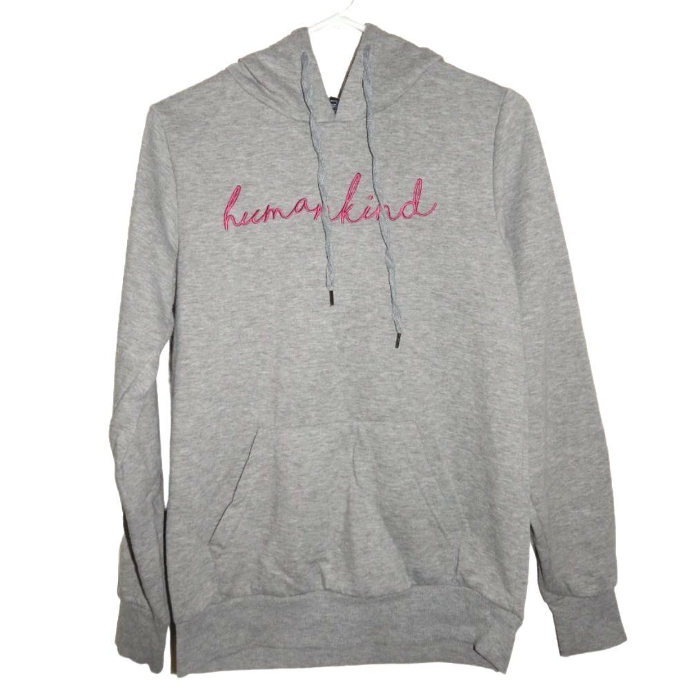 Rue21 Humankind Embroidered Hoodie Sweatshirt Women’s Juniors XS Gray